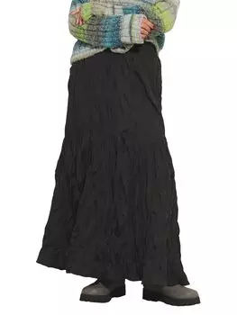 Юбка Washer Плиссированная юбка ЧЕРНАЯ 0 [Raybeams] Женская чёрный