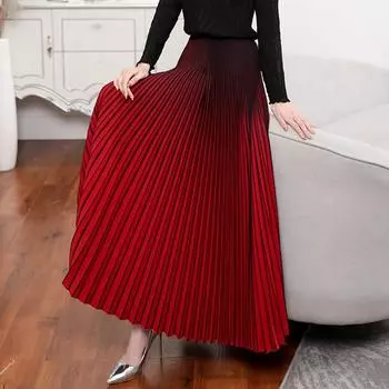 Юбка женская градиентного цвета, приталенного кроя, юбка оверсайз, простая плиссированная юбка весна/лето. one size