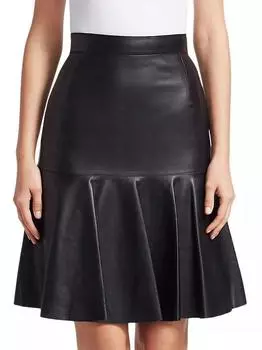 Юбка женская из натуральной мягкой овчины, стильная, ЧЕРНАЯ, ручная работа, новая, для официальной вечеринки S чёрный