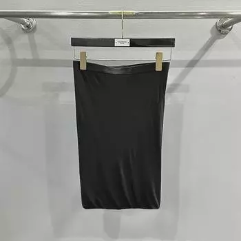 Юбка женская SUBHUMAN из эластичного трикотажа темного цвета с запахом на бедрах - коллекция весна/лето 2024 г. Large