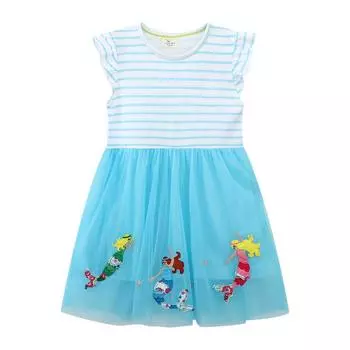 Юбки для девочек, летние европейские и американские юбки принцессы, милые платья из дышащей сетки для девочек 90CM