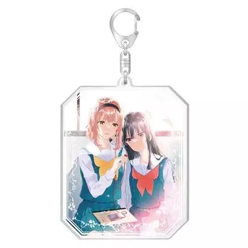 Юбки шуршат на лестничной площадке Акриловый брелок с блестками/B