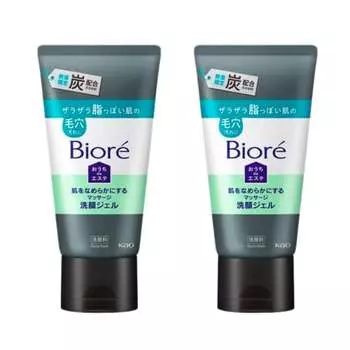 JUCAGO Set of 2 Kao Biore Home de Esthetic Massage Facial Cleansing Gel to Smooth the Skin Charcoal 150g