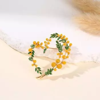 Юцай Элегантная Брошь в форме сердца с вырезами из сплава, Изысканные женские ювелирные аксессуары, Подарки PD2301 жёлтый