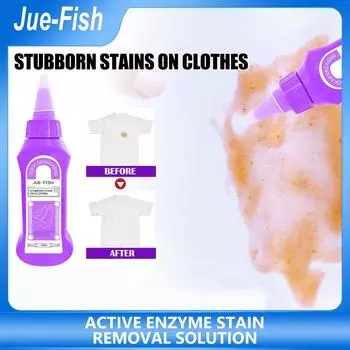JUE-FISH Активный ферментный пятновыводитель для белья Средство для удаления пятен для белья Чистые масляные пятна Пятна от плесени Стойкие пятна и средство для удаления масляных пятен 150ml