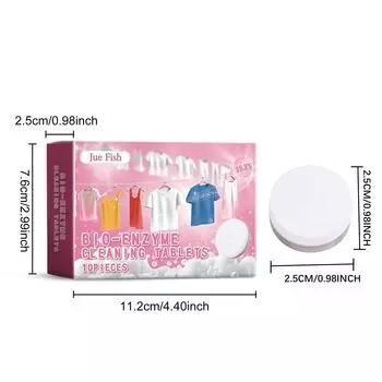 jue fish Бумага для стирки Таблетки против пятен на одежде Сильный дезинфицирующий стиральный порошок Пузыристый лист для стиральных принадлежностей 10pcs