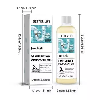 Jue-Fish Быстродействующее средство для прочистки труб, эффективное средство для прочистки труб 100ml