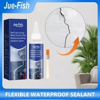 JUE-FISH Гибкий водонепроницаемый герметик для ремонта трещин в стенах, позволяющий избежать разбивания кирпичей и заполнения протечек Многофункциональный водостойкий клей 100ml set