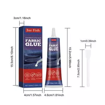 JUE-FISH Клей для ткани для одежды Быстросохнущий шов для ткани Клей для шитья одежды Многофункциональные клеи для ткани Клей для починки одежды 50ml