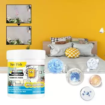 JUE-FISH Крем для ремонта стен Удаление пятен от граффити Латексная краска белого цвета Ремонт стен Очистка Уход за ремонтом стен Паста для краски для гипсокартона 100g