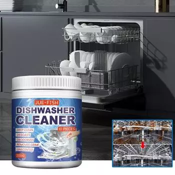 JUE-FISH Кухня Удаление пятен Накипь Столы для чистки посудомоечной машины Дезодоратор от отложений и запахов Жир Очиститель для посудомоечной машины Удаление сильных масляных пятен 200g