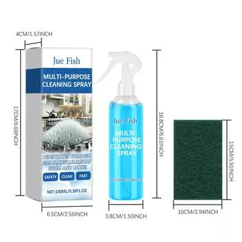 jue-fish кухонный жир пенный очиститель пятен многоцелевой грязь масло чистящий спрей пузырь для грилей духовки пена моющие средства 100ml