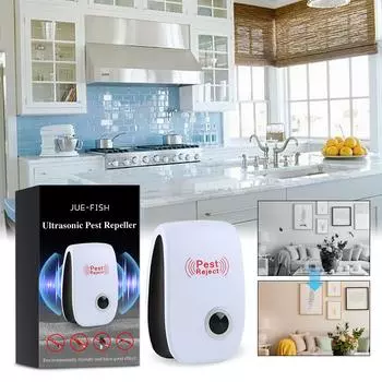 JUE-FISH Летний истребитель вредителей, безопасный ультразвуковой репеллент от вредителей, отпугиватель насекомых и тараканов, эффективный незаменимый для дома 1pcs