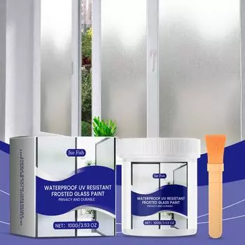 JUE FISH Матовая стеклянная краска Непрозрачная солнцезащитная краска Реновация Покрытие Конфиденциальность Матовая стеклянная краска 100G