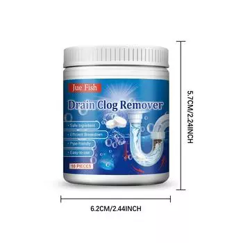 Jue-Fish Многоцелевое чистящее средство для мойки и утилизации мусора Сверхмощное чистящее средство для кухонной мойки Масляные пятна и грязь Прочистка труб 10pcs