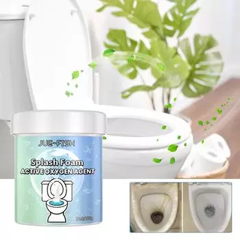 JUE-FISH Мощное чистящее средство для туалетной пены Многофункциональный порошок для удаления пятен для унитаза Натуральная пена для унитаза Туалет с активным кислородом 200g