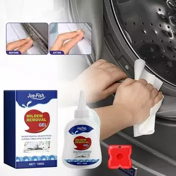 JUE-FISH Настенная стиральная машина для холодильника Силиконовая полоска Оконные щели Многофункциональный агент против плесени Бытовая плитка Гель для удаления пятен и плесени 100g boxed