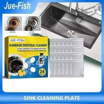 JUE-FISH Пластина для чистки раковины Очистка кухонной мойки Удаление пятен и масла Очистка водопроводных труб Очистка шипучей плиты 24pcs