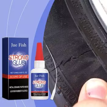JUE FISH Сильный многоцелевой клей для оклеивания кромок Сильный суперклей Универсальный суперклей Мощный мгновенный клей для стекла из смолы, керамики и металла 20ml