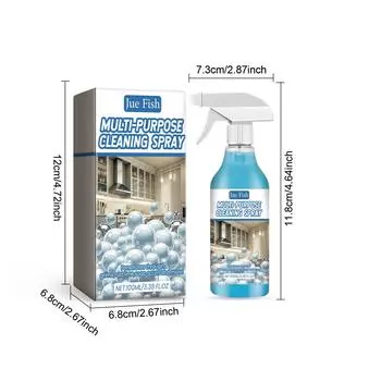 Jue-Fish спрей для чистки ванной комнаты, мощный, несмываемый, пузырьковый очиститель, обезжиривающий, очищающий спрей, удаляющий пятна, пенный очиститель для кухни