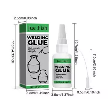 Jue fish Сварка высокопрочного масляного клея Универсальный суперклей Сверхпрочный клей Пластик Дерево Керамика Металл Припой 30g