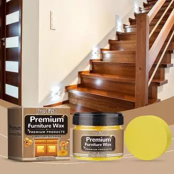 JUE FISH Воск для ухода за мебелью Многоцелевой пчелиный воск Уход за мебелью Полироль Чистящий Восстанавливающий Воск 80G