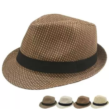 Jue Hat, мужской летний соломенный цилиндр для среднего и пожилого возраста, британский маленький цилиндр, уличный солнцезащитный козырек, дворянская шляпа кофейный