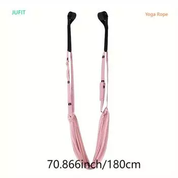 Jufit Yoga Fitness Belt with Newly Widened Design, Yoga Artifact, Safe and Durable 180cm*0.3cm темно-фиолетовый/хлопок конфеты