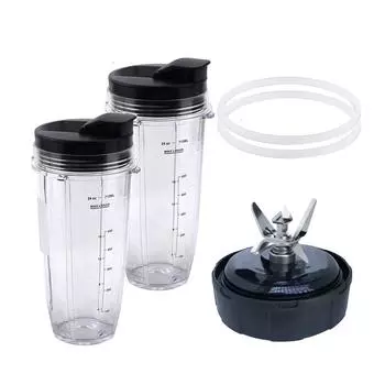 Juicer Mixer Cup with Lid Rubber Gasket For BL641 BL2012 BL2013 BL480 BL480D BL481 BL482 BL486CO BL487 Blender Blade24OZ