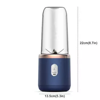 Соковыжималка портативная маленькая электрическая соковыжималка с лезвием из нержавеющей стали, автоматическая соковыжималка для молочных коктейлей, блендер, кухонные принадлежности, синяя/розовая синий