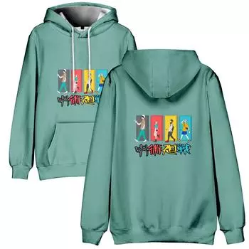Jujutsu Kaisen Аниме Печатные Женские Мужские Толстовки Повседневные Хип-Хоп Винтажные Толстовки Большие Уличные Унисекс XS