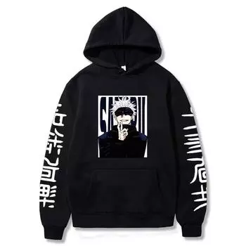 Jujutsu Kaisen Hoodies Anime Harajuku Satoru Gojo Graphic Men/Women Sweatshirts Pullovers Long Sleeves Streetwear Tops S
