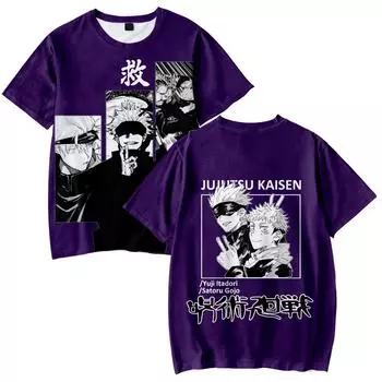 Jujutsu Kaisen Printing Women Men T Shirt Casual Breathable Tshirts Funny Loose Tees Shirts Street Oversize T Shirts Man XS