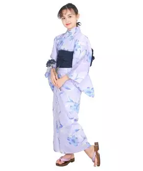 Юката комплект для подростков ретро смена плетения комплект из 3 предметов Heiko для девочек бабочка [KYOETSU] (Юката, Оби, Гета) (9. Мечта, 150см)