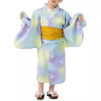 Юката Раздельный детский комплект из 3 предметов Heiko Хлопок Японский цветочный ретро нарядный 90 100 110 120 130 140 150 см [chil2] Детский комплект, Девочки, Сарафан, Дети,