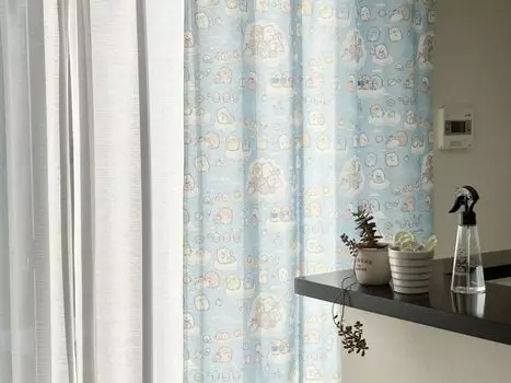 JUKE19 Sumikkogurashi Lace Room Long Room Starry Sky 1 Panel Wide x 133cm Curtains, Heat-Blocking, Insulating, Privacy, Divider, Functional, Size,