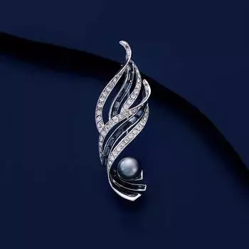 Julan Brooch High-End Female Delicate Personalized Leaf Corsage Niche Design Pearl Pin Suit Coat Accessories