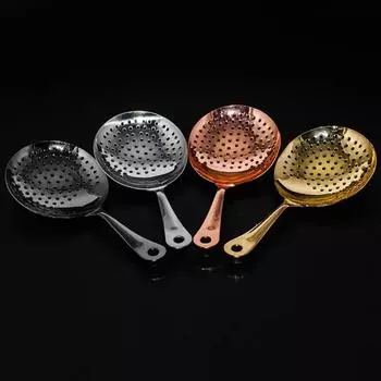 Julep Bar Strainer 304 Нержавеющая сталь Коктейльный стрейнер Ложка Бар Пружинный шейкер для коктейлей Быстрый слив Julep Strainer Барные инструменты розового золота