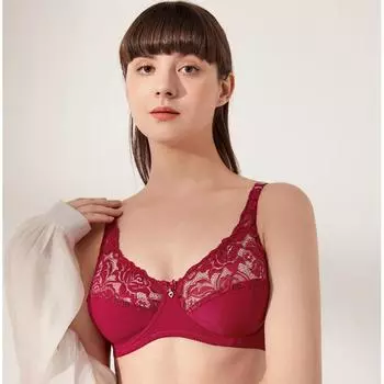 Julexy, кружевной сексуальный женский бюстгальтер, однотонное нижнее белье с вырезами, женское ультратонкое толстое нижнее белье с чашками Soutien Gorge, нижнее белье больших размеров 75C бежевый