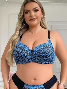 Julexy Новые поступления Женский бюстгальтер кружевное ажурное нижнее белье Женское вышитое нижнее белье размера плюс D Чашка Бюстгальтер 75D синий