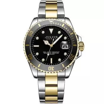 [Julius] Мужские официальные металлические часы JAH-104 + инструмент с металлическим ремешком, популярные корейские часы