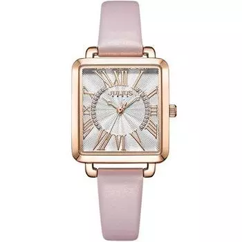 [Julius] Женские часы с кожаным ремешком на каждый день Модные часы JA-1340 + чехол + набор инструментов для ремешка, популярные корейские часы