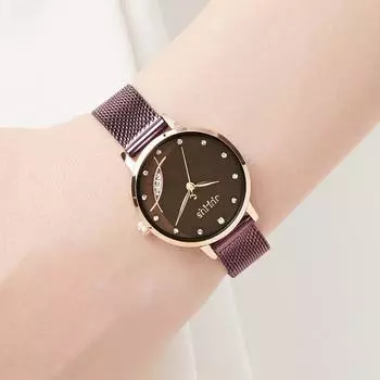 [Julius] Женские часы с металлическим сетчатым ремешком JA-1179, популярные корейские часы