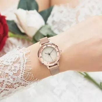 [Julius] Женские часы с металлической сеткой JA-1216, популярные корейские часы
