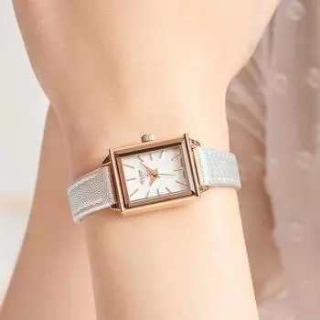 [Julius] Женские модные часы Mystique с кожаным ремешком JA-787, популярные корейские часы