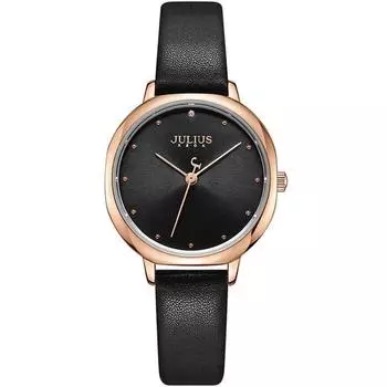 [Julius] Женские модные часы с кожаным ремешком, популярные корейские часы