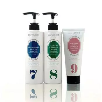 July Morning Hair Care C Set, 1 Moisture Shampoo + 1 Volume Up Shampoo + 1 Treatment, 1 unit