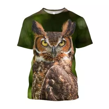 Jumeast 3D футболки с милым принтом совы, футболка с рисунком животных для мужчин, модные дышащие топы в стиле Харадзюку, кавайная одежда, футболка XXXXL