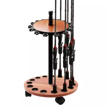 Jumei Rod Convenient to Comes with 15 Rotating Rod Fishing Rod Rod Natural Easy to Rod Fishing Rod Stand Stand, Move, Casters, Rods, Stand, Storage,