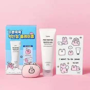 Jumiso Очищающая пена с салициловой кислотой, очищающая поры. Совместный проект с гарсонтимидом. (120 г+брелок+съемная наклейка), Корея очищение